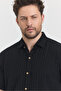 Men's Shirt - Muslin Waffle Checkered Collar Short Sleeve Shirt - 4045 - 4