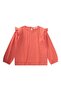 Rib Detailed T-Shirt 3-10 Years Old Coral - 2