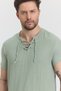 Men's Shirt - Muslin Alaçatı T-Shirt - with Rope Detail - 4070 - 4