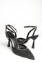 U 676335204   Black Fabric Thin Heeled Women's Evening Dress Shoes - 6
