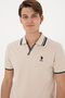 Men's Slim Fit Polo Neck Stone T-Shirt 50298081 -Vr049 - 2