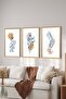 3 Piece Wood Frame Look Mdf Poster Painting Set - Set 119