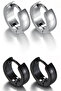 Curved ring men's unisex wide steel earring pair 6mm mse7-2 - 5