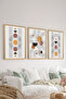3 Piece Wood Frame Look Mdf Poster Painting Set - Set 111
