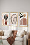 3 Piece Wood Frame Look MDF Poster Painting Set - Set 69