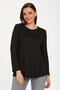 Round Neck Sleeve Snap Blouse 234-1720