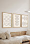 3 Piece Wood Frame Look Mdf Poster Painting Set - Set 31
