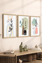 3 Piece Wood Frame Look Mdf Poster Painting Set - Set 124