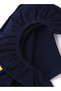 Navy Blue Ruffled Cotton Top with Floral Embroidery for Infant Girls - 4