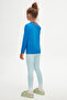 Cobalt blue Basic Unisex Kids Seasonal Crew Neck Long Sleeve T-Shirt - 4