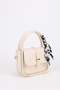 Women's Gold Accessory Strap Scarf - Milan Cream Crossbody and Hand Shoulder Bag with Adjustable Loop Detail - 5