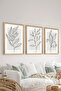 3 Piece Wood Frame Look MDF Poster Painting Set - Set 76