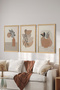 3 Piece Wood Frame Look Mdf Poster Painting Set - Set 21