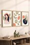3 Piece Wood Frame Look Mdf Poster Painting Set - Set 93