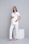 Lace Trimmed V-Neck Maternity and Maternity Pajama Set - 3