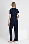 Lace Trimmed V-Neck Maternity and Maternity Pajama Set - 5