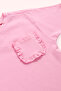 Baby Girl Pocket Ruffle Detailed Pink T-Shirt - 2