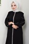 Embroidered Sleeves Ferace Black Hm2721 - 6