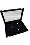 Suede Fabric Black Color with Glass Cover 34 cm / 24 cm Nail Ring Display Stand - 2