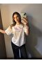 White Pink Butterfly Stone Printed Short Sleeve T-Shirt - 7