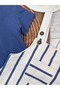 Striped Safari Hat with Snap Fastener on the Shoulder Badi Summer Baby Boy Salopet Set - 4