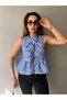 Women's Striped Tie Detailed Tank Top - 4