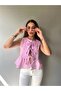Women's Striped Tie Detailed Tank Top - 7