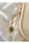 Green Stone Steel Medallion Leyla Necklace