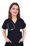Unisex Black Lycra Single Top Jersey Scrubs - 2