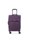 Optimax Lite 55cm Softcase 4 Double Wheel Expandable Cabin Luggage Trolley Purple
