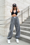 بنطال رياضي نسائي من Anthracite Label بتفاصيل خيطين