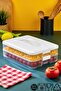 Practical 2 Tiers Storage Container Refrigerator Organizer Multi-Purpose Storage Container