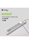 كابل تمديد الطاقة 3 متر، 4 مقابس، 3 منافذ شحن USB، 3120 واط - 4