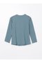 Lcw Grace Lace-Up Collar Embroidery Women's Blouse - 2