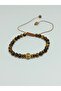 Adjustable Size Tiger Eye, Jasper and Hematite Natural Stone Bracelet No:11