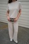 Women's Beige Modal Fabric Tracksuit Set - 4