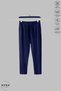 Bürümcük Suit Lycra Crinkle Fabric Summer Women's Men's Short Sleeve T-Shirt Navy Blue-White Tracksuit Suit - 3