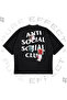 Unisex Oversize Anti Social Social Mixed Print Printed Boxy Fit Thick Fabric (240Gsm) T-Shirt - 2