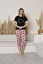 Summer Heart Patterned Short Sleeve Women's Pajama Set - 5