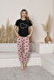 Summer Heart Patterned Short Sleeve Women's Pajama Set