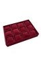 Domestic Production Suede Fabric Burgundy Color 34/24 cm 12 Padded Drawer Inside Jewelry Box - 3