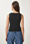 Sleeveless Sandy Blouse Black Lan0029 - 4