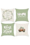Spring Themed Velvet Throw Pillow Cover Set of 4 43X43 cm Double Side Printing - 2