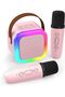Mini Karaoke Machine for Kids Adults, Portable Bluetooth Speaker with 2 Wireless Microphones (Pink)