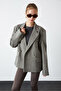 Houndstooth Oversize Jacket - 3