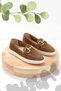 Camel Suede Genuine Leather Women's Loafer Shoes01303333302 - 2