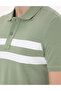 Green Slim Fit 100% Cotton Buttoned Polo Collar T-Shirt 50310154-Vr016 - 7