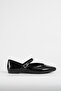 Women's Black Patent Leather Buckle Single Strap Ballerina Shoes Byndglr01 - 3