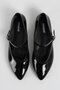Women's Black Patent Leather Buckle Single Strap Ballerina Shoes Byndglr01 - 7