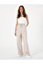 Beige High Waist Loose Fit Trousers 50313136-Vr011 - 3